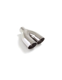Terminale di scarico doppio rotondo sfalsato 70mm L225 240 Ragazzon RO 2x