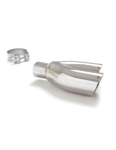 Terminale di scarico doppio rotondo sfalsato 70mm L225 240 Ragazzon RO 2x 2