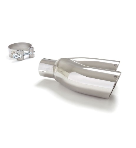 Terminale di scarico doppio rotondo sfalsato 70mm L225 240 Ragazzon RO 2x