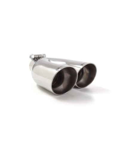 Terminale di scarico doppio rotondo sfalsato 70mm L225 240 Ragazzon RO 2x