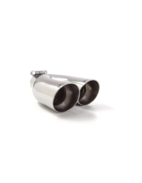 Terminale di scarico doppio rotondo sfalsato 70mm L225 240 Ragazzon RO 2x