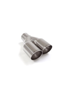 Terminale di scarico doppio rotondo sfalsato 80mm L225 240 Ragazzon RO 2x