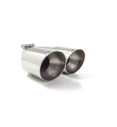 Terminale di scarico doppio rotondo sfalsato 80mm L225 240 Ragazzon RO 2x