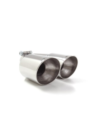 Terminale di scarico doppio rotondo sfalsato 80mm L225 240 Ragazzon RO 2x