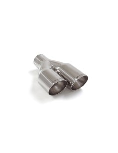 Terminale di scarico doppio rotondo sfalsato 80mm L225 240 Ragazzon RO 2x