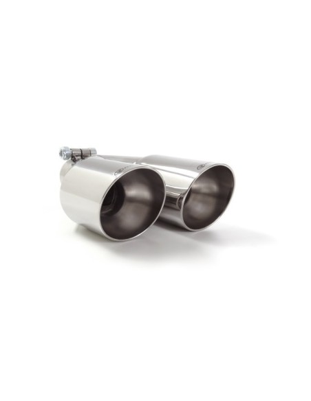 Terminale di scarico doppio rotondo sfalsato 80mm L225 240 Ragazzon RO 2x