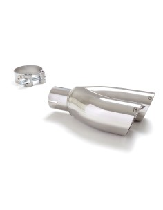Terminale di scarico doppio rotondo sfalsato 70mm L225 240 Ragazzon RO 2x 2