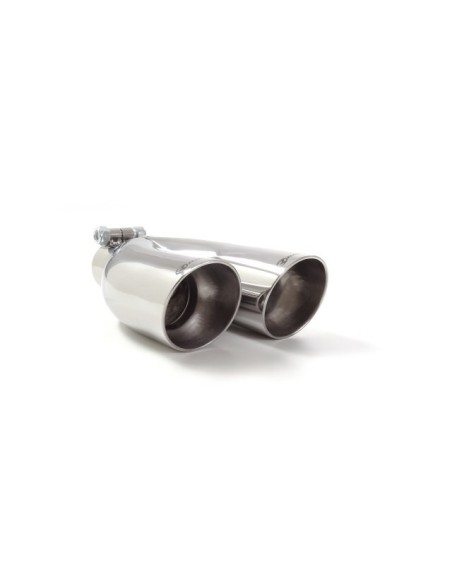 Terminale di scarico doppio rotondo sfalsato 70mm L225 240 Ragazzon RO 2x