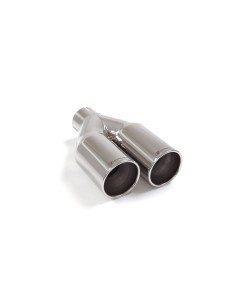 Terminale di scarico doppio rotondo sfalsato 80mm L225 240 Ragazzon RO 2x
