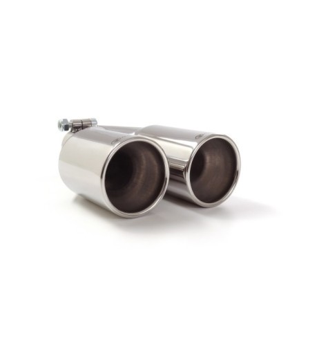 Terminale di scarico doppio rotondo sfalsato 80mm L225 240 Ragazzon RO 2x