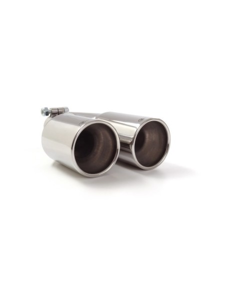 Terminale di scarico doppio rotondo sfalsato 80mm L225 240 Ragazzon RO 2x