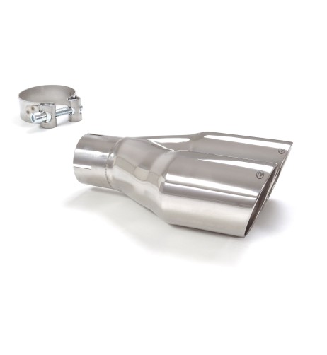 Terminale di scarico doppio rotondo 80mm L225 Ragazzon Sportline RO 2x80