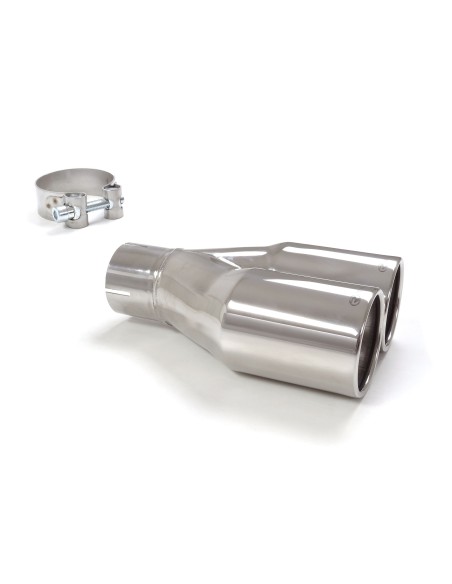 Terminale di scarico doppio rotondo 80mm L225 Ragazzon RO 2x80