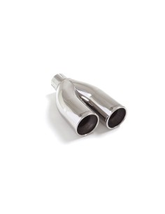 Terminale di scarico doppio rotondo sfalsato 70mm L225 240 Ragazzon RO 2x