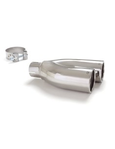 Terminale di scarico doppio rotondo sfalsato 70mm L225 240 Ragazzon RO 2x 2