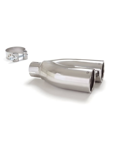 Terminale di scarico doppio rotondo sfalsato 70mm L225 240 Ragazzon RO 2x