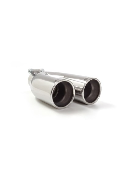 Terminale di scarico doppio rotondo sfalsato 70mm L225 240 Ragazzon RO 2x