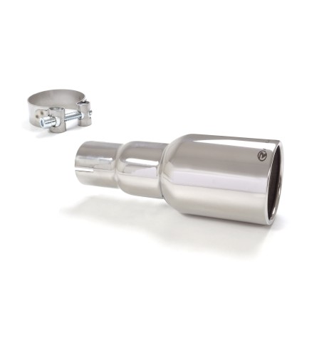 Terminale di scarico singolo rotondo 90mm L225 entrata 50 5mm Ragazzon RO