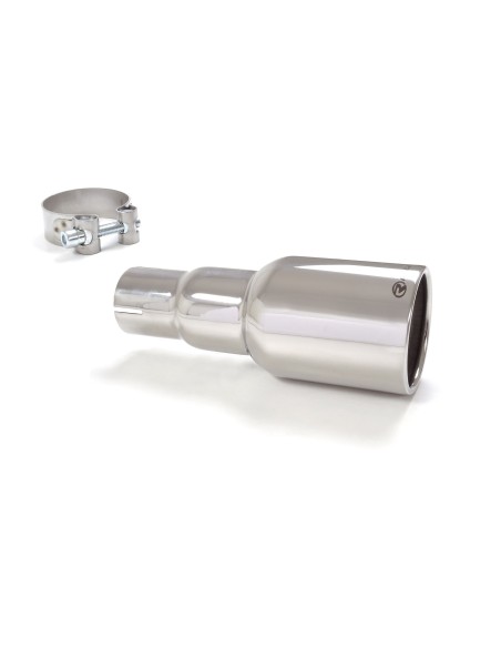 Terminale di scarico singolo rotondo 90mm L225 entrata 50 5mm Ragazzon RO