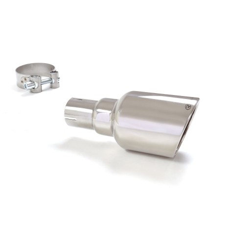 Terminale di scarico singolo rotondo 102mm L225 entrata 50 5mm Ragazzon R