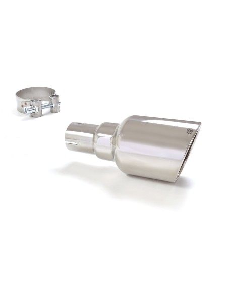 Terminale di scarico singolo rotondo 102mm L225 entrata 50 5mm Ragazzon R