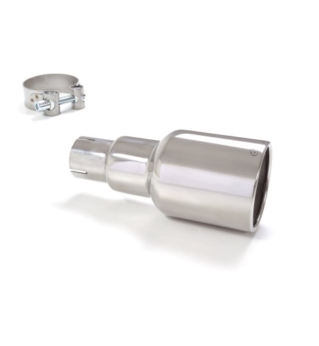 Terminale di scarico singolo rotondo 102mm L225 entrata 50 5mm Ragazzon R