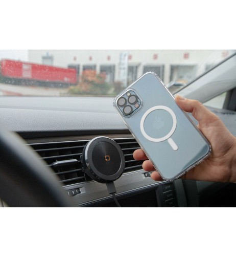 Porta telefono magnetico per bocchetta d aerazione con ricarica wireless