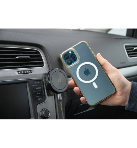 Porta telefono magnetico con ricarica wireless e attacco adesivo