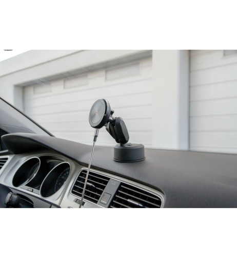 Porta telefono magnetico con ricarica wireless e attacco a ventosa adesiva