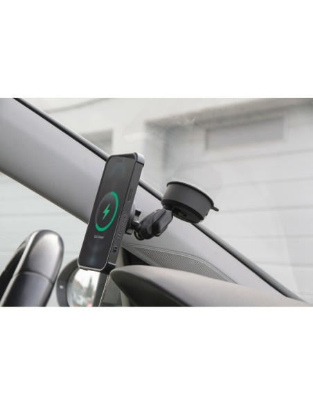 Porta telefono magnetico con ricarica wireless e attacco a ventosa adesiva