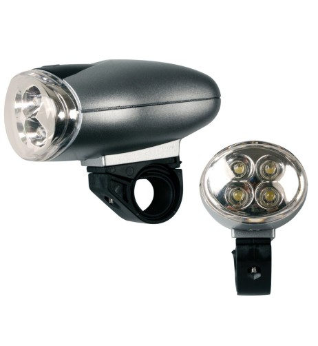 Fanale anteriore bicicletta bici ciclo 4 led a luce fissa lampeggiante e r