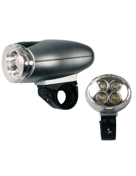 Fanale anteriore bicicletta bici ciclo 4 led a luce fissa lampeggiante e r
