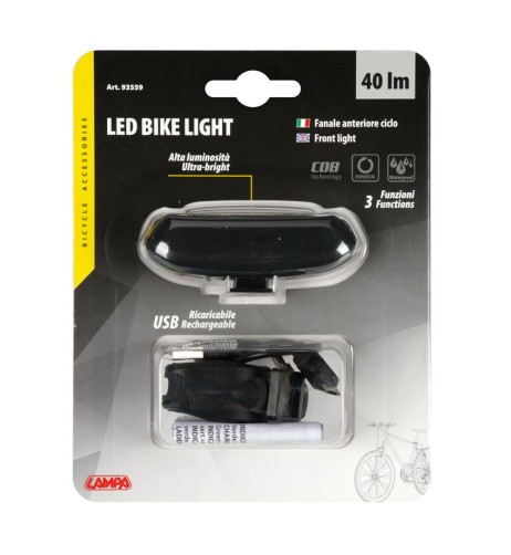 Fanale anteriore a 3 funzioni LED per bici e cicli