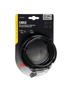 Cavo antifurto 160cm acciaio diametro 6mm bicicletta bici ciclo con combina 2