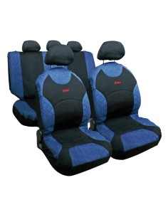 Kit completo coprisedili fodere auto universali cotone Drive Jeans Blu