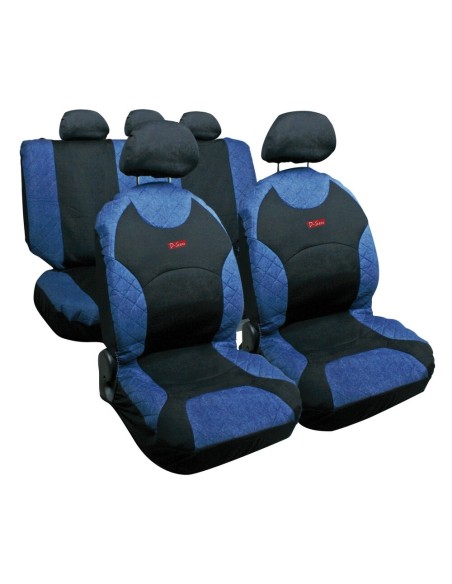 Kit completo coprisedili fodere auto universali cotone Drive Jeans Blu