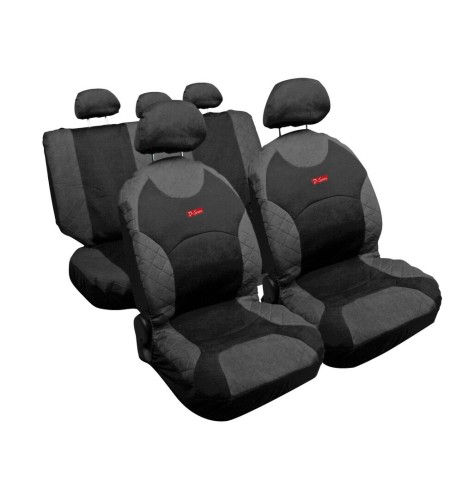 Kit completo coprisedili fodere auto universali cotone Drive Jeans Grigio
