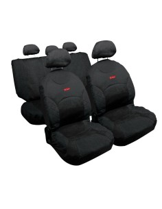 Kit completo coprisedili fodere auto universali cotone Drive Jeans Nero