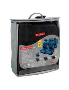 Kit completo coprisedili fodere auto universali cotone Drive Jeans Nero 2