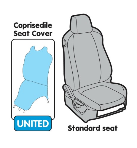 Coprisedile elasticizzato in tessuto T Shirt Nero