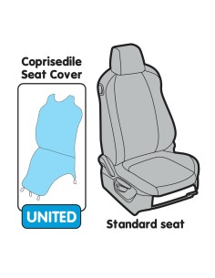 Coprisedile elasticizzato in tessuto T Shirt Beige 2