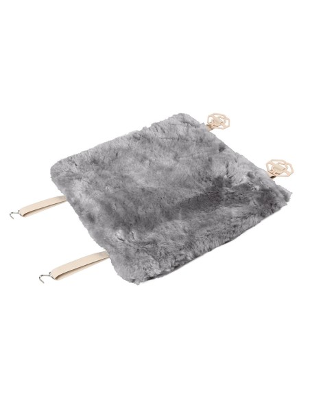 Coprisedile in pelliccia di montone traspirante 45x45cm Grigio
