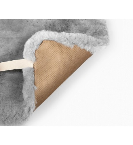 Coprisedile in pelliccia di montone traspirante 45x45cm Grigio