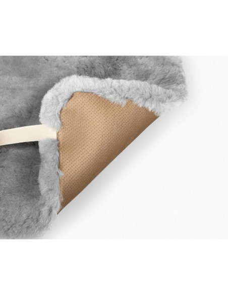 Coprisedile in pelliccia di montone traspirante 45x45cm Grigio