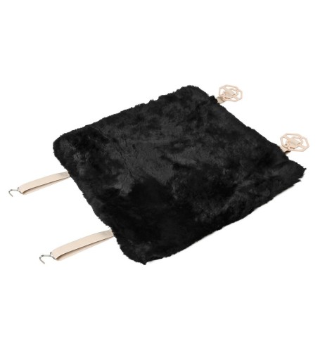 Coprisedile in pelliccia di montone traspirante 45x45cm Nero