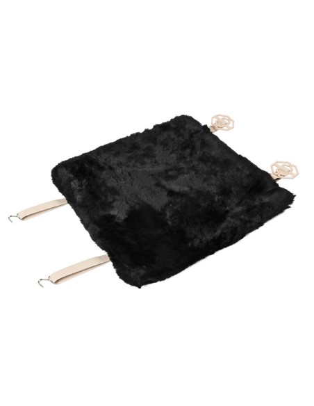 Coprisedile in pelliccia di montone traspirante 45x45cm Nero