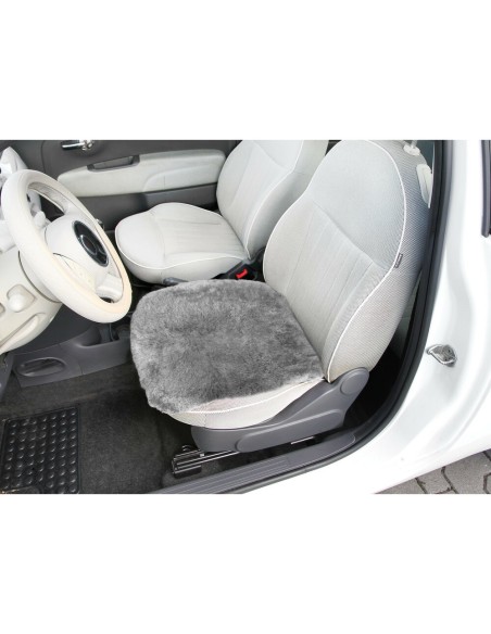 Coprisedile in pelliccia di montone traspirante 45x45cm Nero