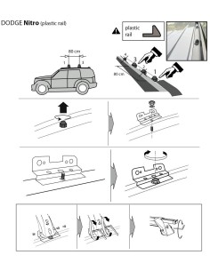 Kit barre portatutto LP56 per Dodge Nitro 5p dal 2008 railing plastica 2