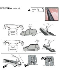 Kit barre portatutto LP56 per Dodge Nitro 5p dal 2007 railing metallo 2