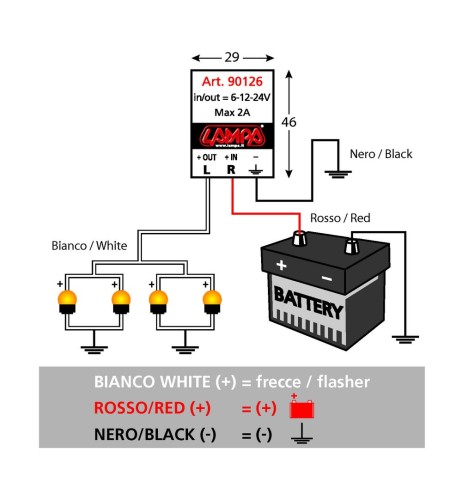 Intermittenza elettronica frecce 6 12 24V